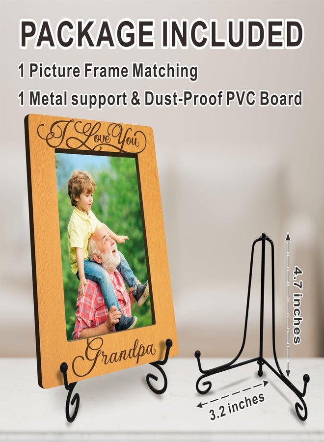 JCVUK Grandpa Picture Frame, I Love you Grandpa, Best Grandpa Ever, Grandfather Gifts, Gifts from Grandchildren, Wood Frame Tabletop Display,4x6 Photo Insert (horizontal) -B14 - Image 2
